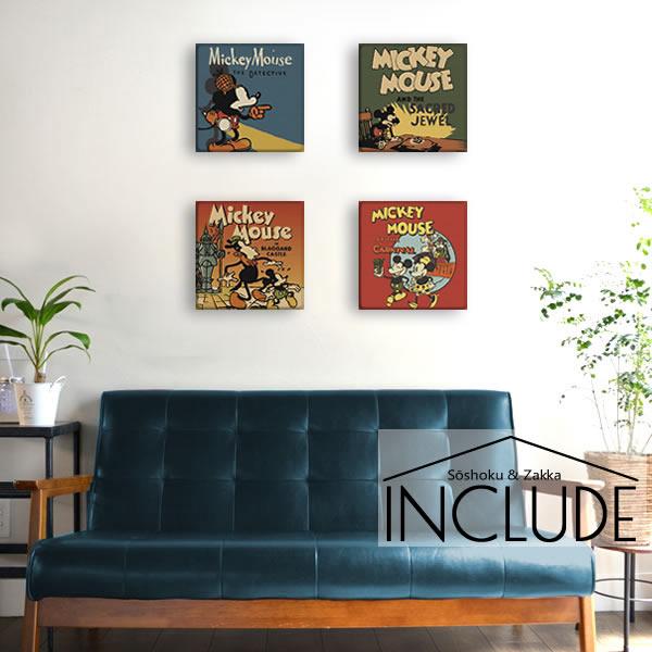 アートパネル ミッキーマウス レトロ アンティーク ヴィンテージ 宝石 探偵 お城 カーニバル 19...