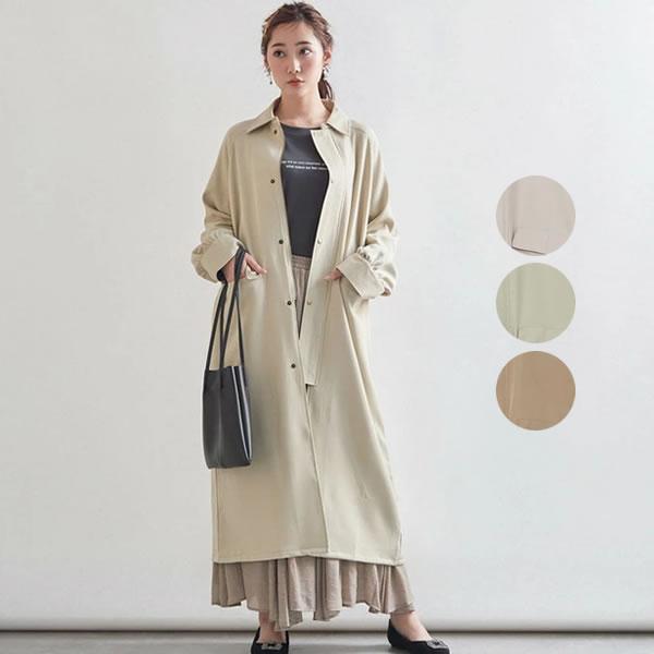 メンズライクなステンカラー オーバーサイズのカジュアルスプリングコート