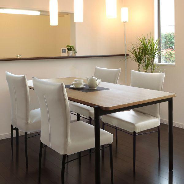 組立設置付 スチール脚ダイニングテーブル 幅135cm ウォールナット おしゃれ ヴィンテージ 北欧...