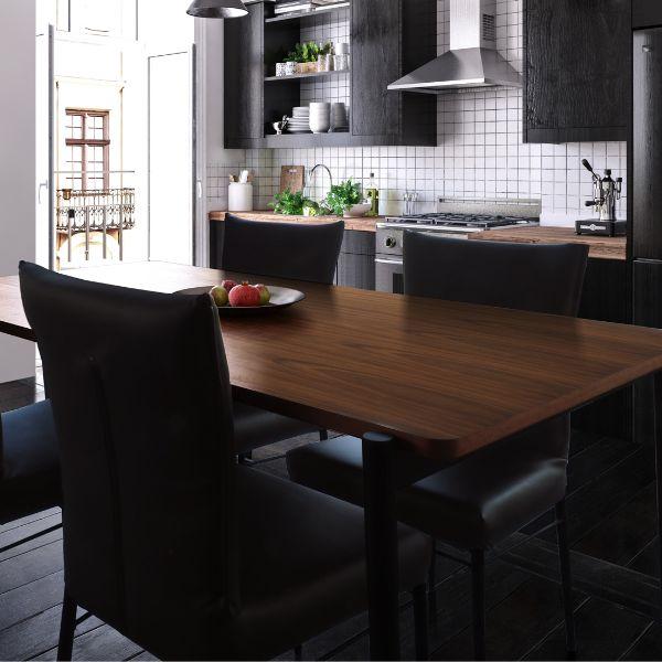 組立設置付 スチール脚ダイニングテーブル 幅150cm ウォールナット おしゃれ ヴィンテージ 北欧...