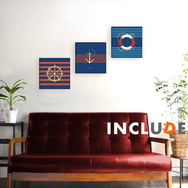 アートパネル Hallmark メッセージ グリーティング ボーダー マリン 水兵 帆船 ヨット 舵...