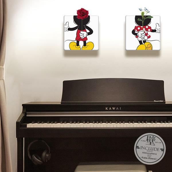 アートパネル ミッキー ミニー 永遠の恋人 誕生日が一緒 生け花 花挿し 挿し花 挿花 差し花 ディ...