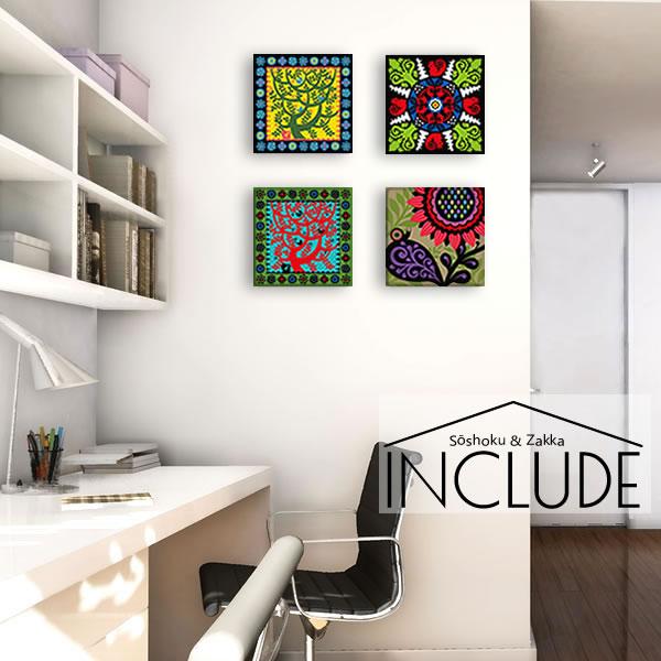 アートパネル Kinpro design アートブランド 曲線 草花 ペイズリー カーブした羽 ツリ...