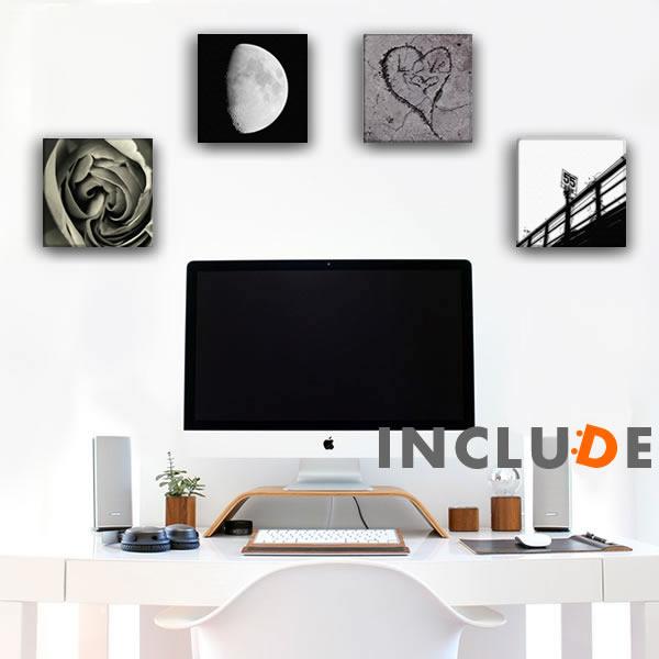 ファブリックボード クリエーター 花 バラ 月 ハート 落書き LOVE 橋 55 ポスター モノク...