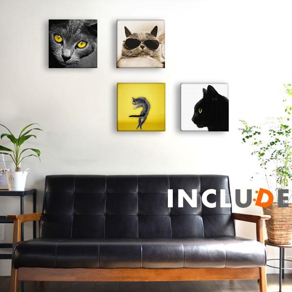 アートパネル クリエーター 猫 ネコ 子猫 黒猫 メガネ猫 サングラス猫 黄色い眼 イエローアイズ ...