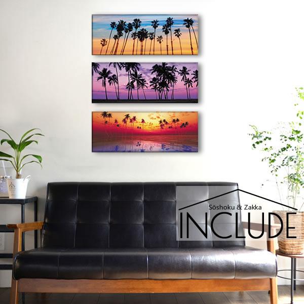 アートパネル ワイドサイズ 西海岸 ヤシの木 空 夕焼け マジックアワー サンセット 日没 太陽が沈...