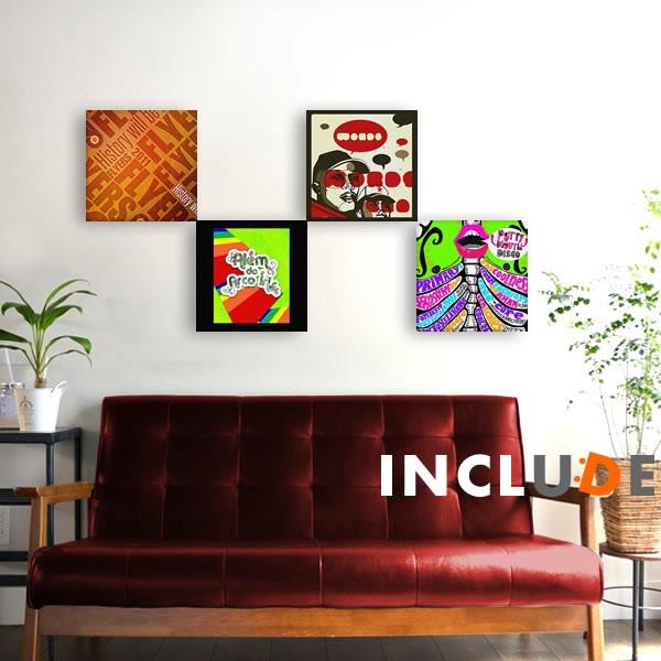 アートパネル ファブリックボード ポップアート レトロ イラスト パーティーカラー ボディー リップ...