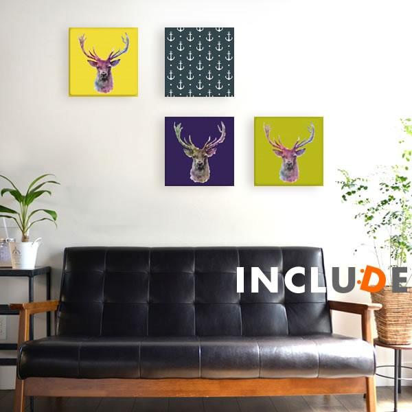 アートパネル ファブリックボード イカリ マリン 草食動物 鹿 シカ ハンティングトロフィー ディス...
