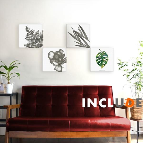 アートパネル ファブリックボード 植物 シダ 日陰のグランドカバー シェードガーデン 観葉植物 モン...