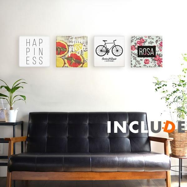 アートパネル ファブリックボード ハピネス 自転車 ブルックリンスタイル フルーツ バラ ローズ 薔...