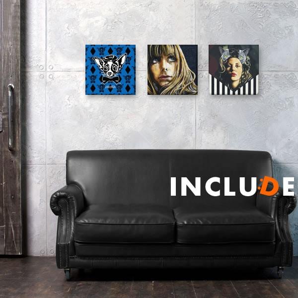 アートパネル YOICHIRO WALL PAINTING チワワ 紳士 絵描き ブルー ダイヤ キ...