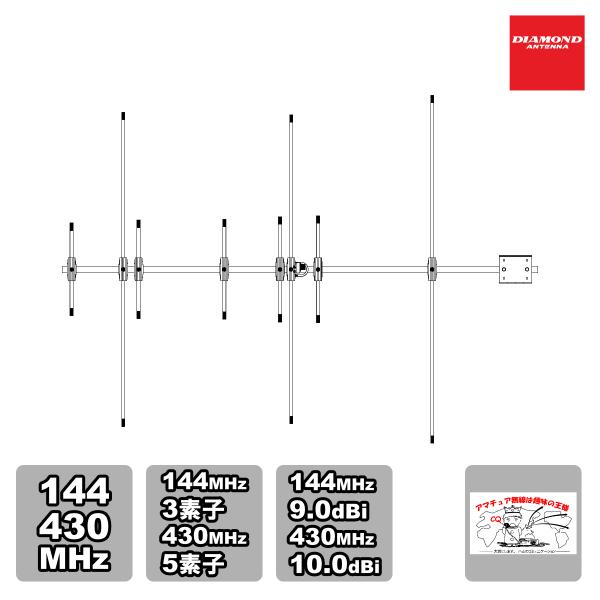 A1430S8 ダイヤモンド 144/430MHz帯デュアルバンド8素子ビームアンテナ