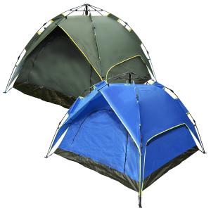 ワンタッチ式 ドーム型 テント 2人から3人用 オレンジ×ブルー