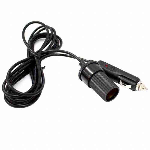 12V/24V シガーソケット 1m 延長 コード ケーブル 指示LED付き ドラレコ ETC ナビ...