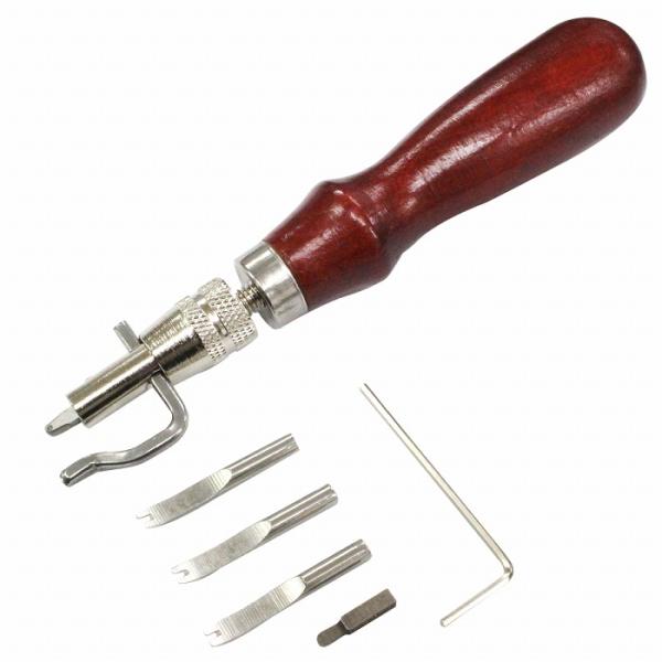 マルチステッチンググルーバー 1本 5役 レザークラフト 線引き 溝切り ヘリ落とし DIY