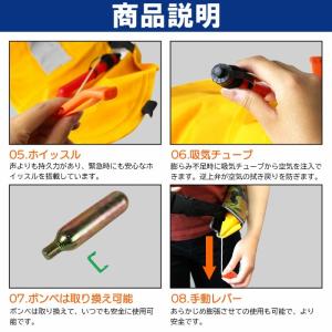 オリジナルデザイン ライフジャケット 手動膨張...の詳細画像4