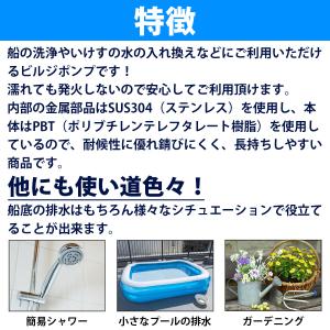 12V ビルジポンプ 1100GPH 海水 対...の詳細画像2