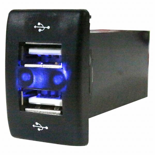 スズキAタイプ パレットSW MK21S LED/ブルー 新設2口 USBポート 充電 12V 2....