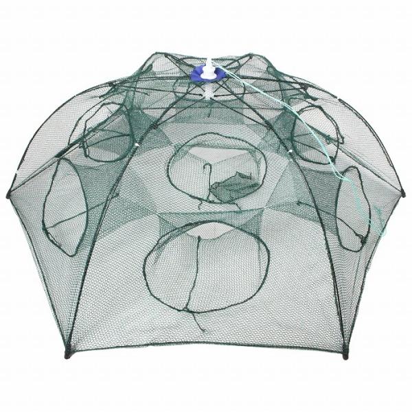 (L) 12穴 仕掛け網 タコ ウナギ アナゴ エビ カニ 狙い 捕獲網 六ツ手網 角網 コンパクト...