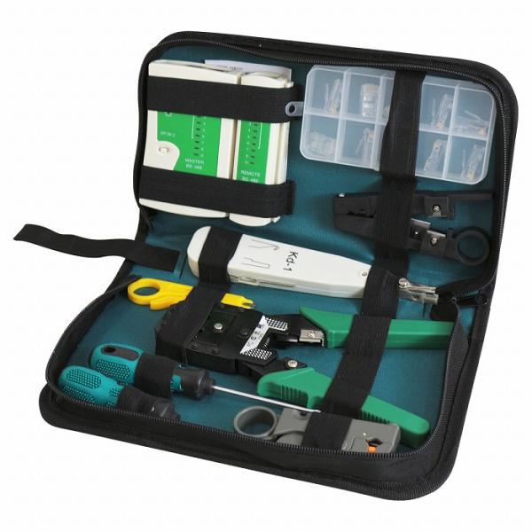 LAN ケーブル 自作 工具 セット RJ45 モジュラー コネクター 圧着ペンチ プラグ+かしめ加...