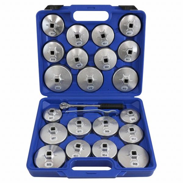 オイルフィルター レンチ 65-101mm アルミ カップ 23点 ラチェット セット 国産車 輸入...