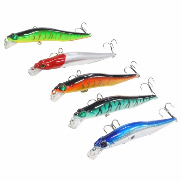 ルアー フローティングミノー 5個セット フィッシング ルアーセット ハードルアー ショートビルミノ...