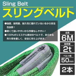 【2本 セット/耐荷2t/長さ6m】スリング ...の詳細画像1