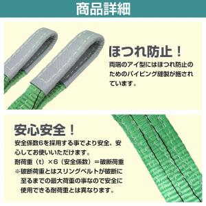 【2本 セット/耐荷2t/長さ6m】スリング ...の詳細画像3