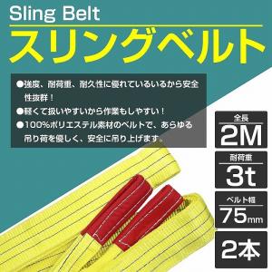 【2本 セット/耐荷3t/長さ2m】スリング ...の詳細画像1