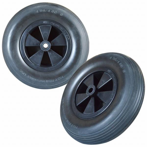 カヤックキャリー交換用タイヤ 39cm 2個セット 4.80/4.00-8 ノーパンクタイヤ ゴムタ...