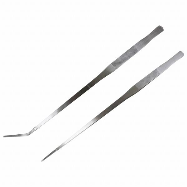 [2点セット]水草トリミングキット 48cm ピンセット 2種類 ストレート カーブ型