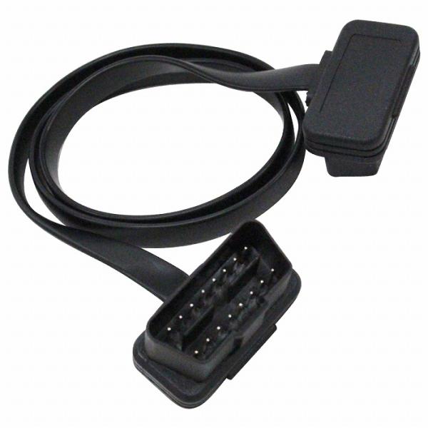 フラット延長ケーブル OBD2 OBDII 16ピン 16pin 延長配線 厚さ2.6ミリ 長さ60...