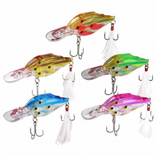 【5個セット】 ハードルアー 7cm/70mm 6g ルアーセット フィッシング クランクベイト 疑...