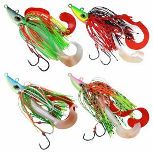 【最強5本曳き】カジキルアーセット[送料無料] カジキ イカ 型 ルアー マグロ 6カラー 釣り セット 14cm 40g ハード