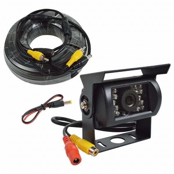 12V/24V バック カメラ + 30m 延長 配線 セット RCA端子 リア リヤ カメラ 赤外...