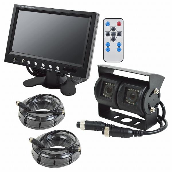 【4点セット】ノイズ防止配線 4画面 7インチ オンダッシュモニター + 暗視 LED CCD ツイ...