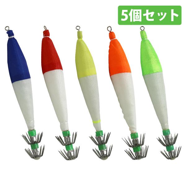 5個set 4号 イカ釣り 夜光浮きスッテ 仕掛け 夜光エギ 4.0号 6g イカルアー エギング ...
