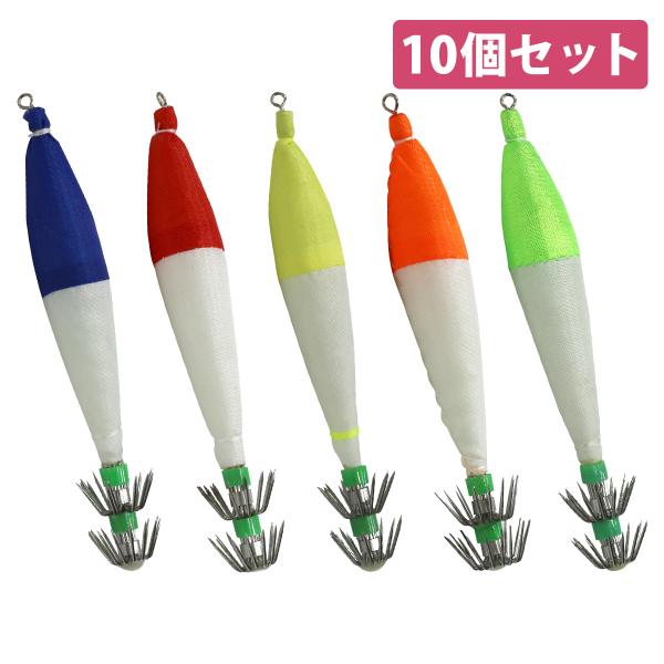 10個set 4号 イカ釣り 夜光浮きスッテ 仕掛け 夜光エギ 4.0号 6g イカルアー エギング...