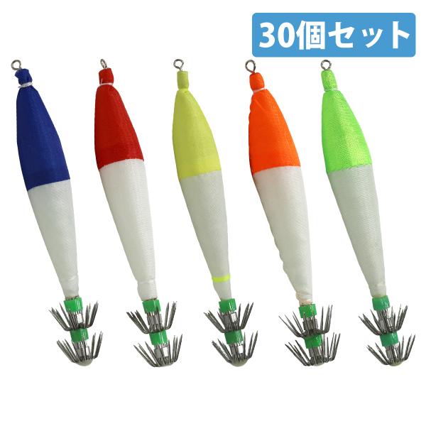 30個set 4号 イカ釣り 夜光浮きスッテ 仕掛け 夜光エギ 4.0号 6g イカルアー エギング...
