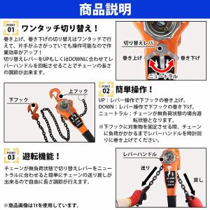 2個set 0.75t レバーホイスト 荷締機...の詳細画像3