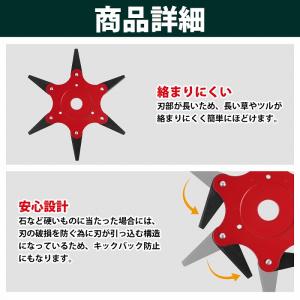 2枚 草刈り機 替え刃 ブラシカッター 6枚歯...の詳細画像2