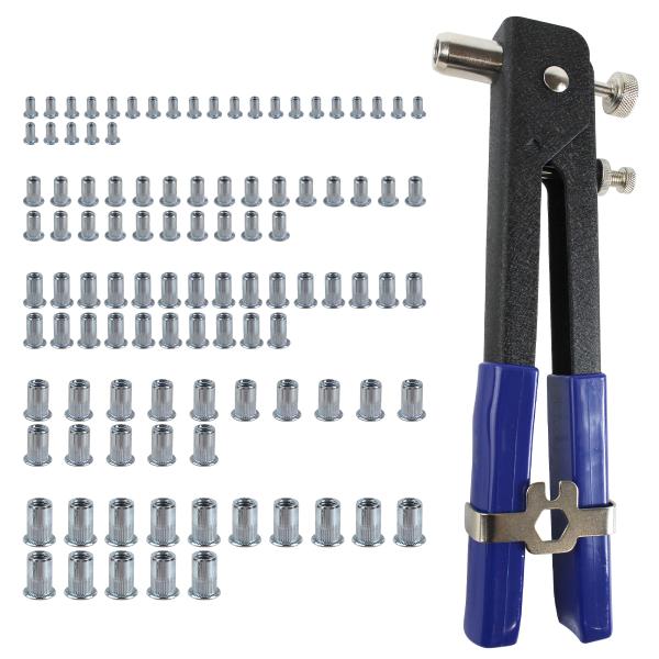 110個セット ハンドリベッター リベット 手動 ブラインドリベット ハンド ナッター リベッター ...