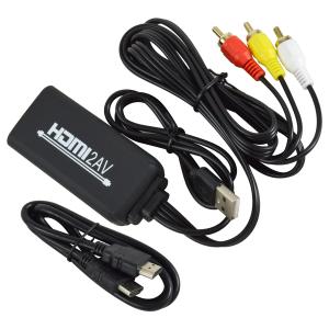 RCA HDMI 変換器 変換アダプター hdmiメス → RCAオス AV 変換 ケーブル コンバーター 1.3メートル 1.3m 赤 白 黄色 VHS