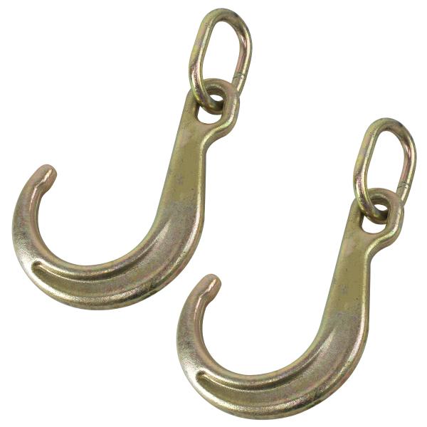 2個セット 牽引フック Jフック リング付 8インチ 積載車 レッカー ウインチ けん引 チェーン ...