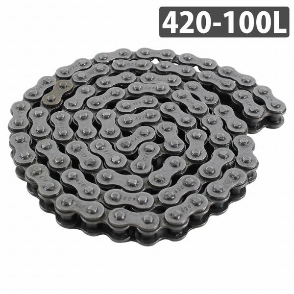 『420-100L』 汎用 バイクチェーン ノンシール ドライブ チェーン 黒/ブラック XR100...