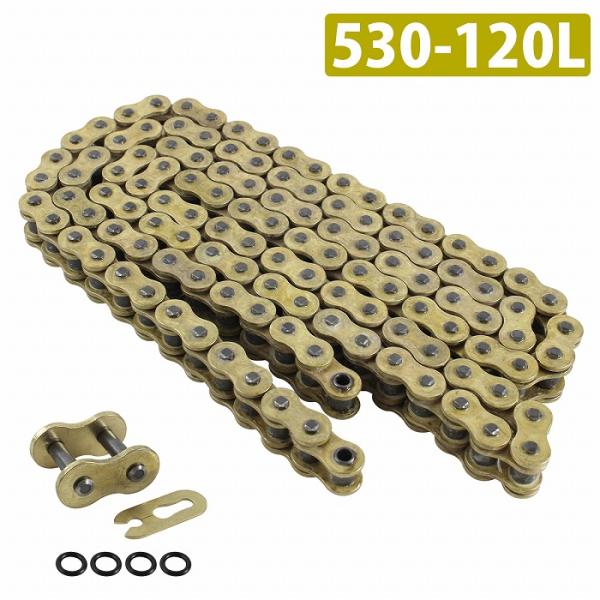 『530-120L』『シールチェーン』汎用 バイク シール有 ゴールド チェーン KH250 KH4...