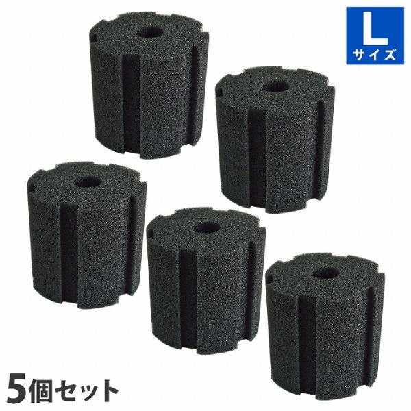 『Lサイズ』 5個 スポンジフィルター 交換用 円柱 スポンジ 金魚 メダカ 水槽 濾過 ろ過 高さ...