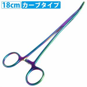 18cm 針はずし フォーセップ カーブ 止血鉗子 ステンレス製 プライヤー 釣り ルアー 3段階ロック 釣り針 外し バラシ