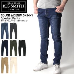 (ビッグスミス) BIG SMITH カラー＆デニム スキニー 5ポケット パンツ スリムパンツ ス...
