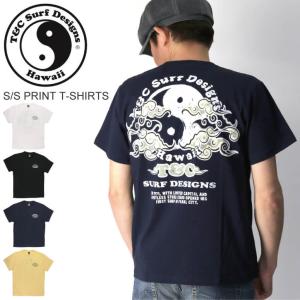 (（ティー＆シー）) T&C Surf Designs タウン＆カントリー プリント Tシャツ サーファー Tシャツ ハワイアン Tシャツ サーフ デザイン メンズ レディース｜indeeg